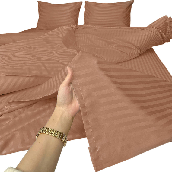 Сатин-страйп &quot;Ореховый&quot; | ш.240 см | 130 г/м² | хлопок-100%