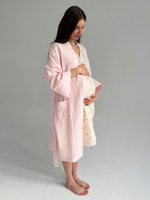 Платье на роды Благословение, Айвори с цветами