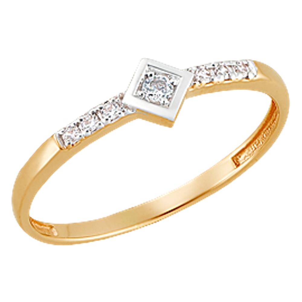 Кольцо из золота с фианитами