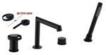 19133-C Смеситель на борт ванны (4-отв,ЧЕРНЫЙ)  GANZER (6/1шт)