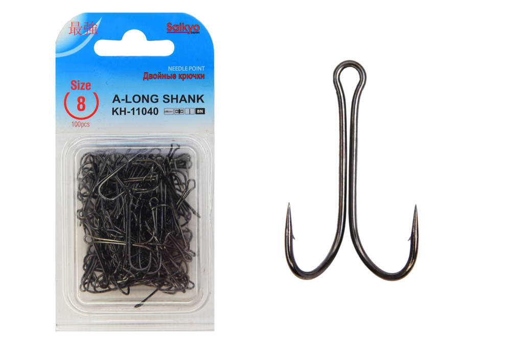 Крючки Saikyo двойн.Long Shank KH-11040  BN № 8 (100шт)