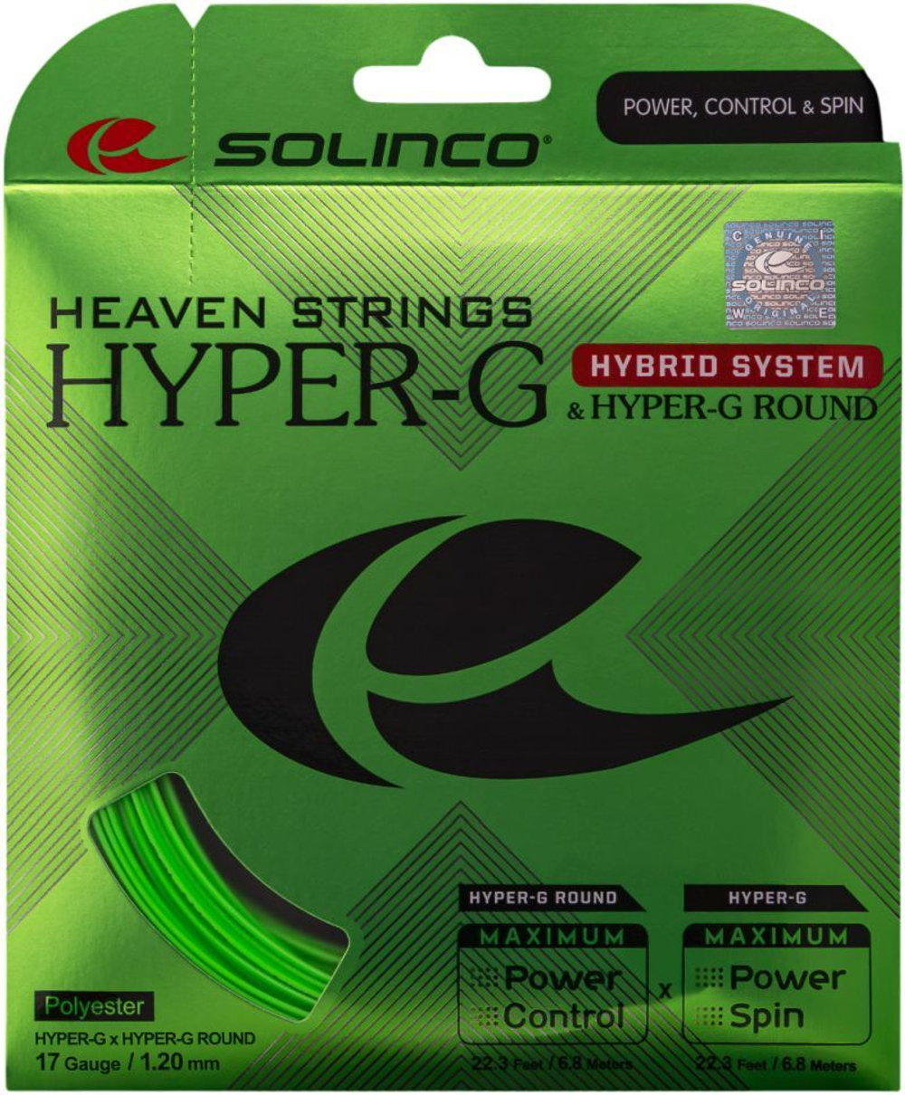 Теннисные струны Solinco Hybrid System Hyper-G & Hyper-G Round (12m) - зеленый