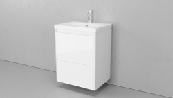 Тумба подвесная VELVEX Klaufs 60.2Y-616.216 с раковиной Cersanit COMO 60