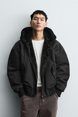 ZARA БОМБЕР REVERSIBLE, ЧЕРНЫЙ