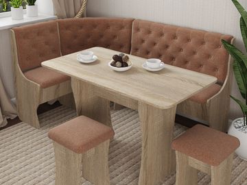 Кухонный уголок bravo "Оливьер" (Дуб сонома/Рогожка Bahama Hazel (AT)) -G/Л3