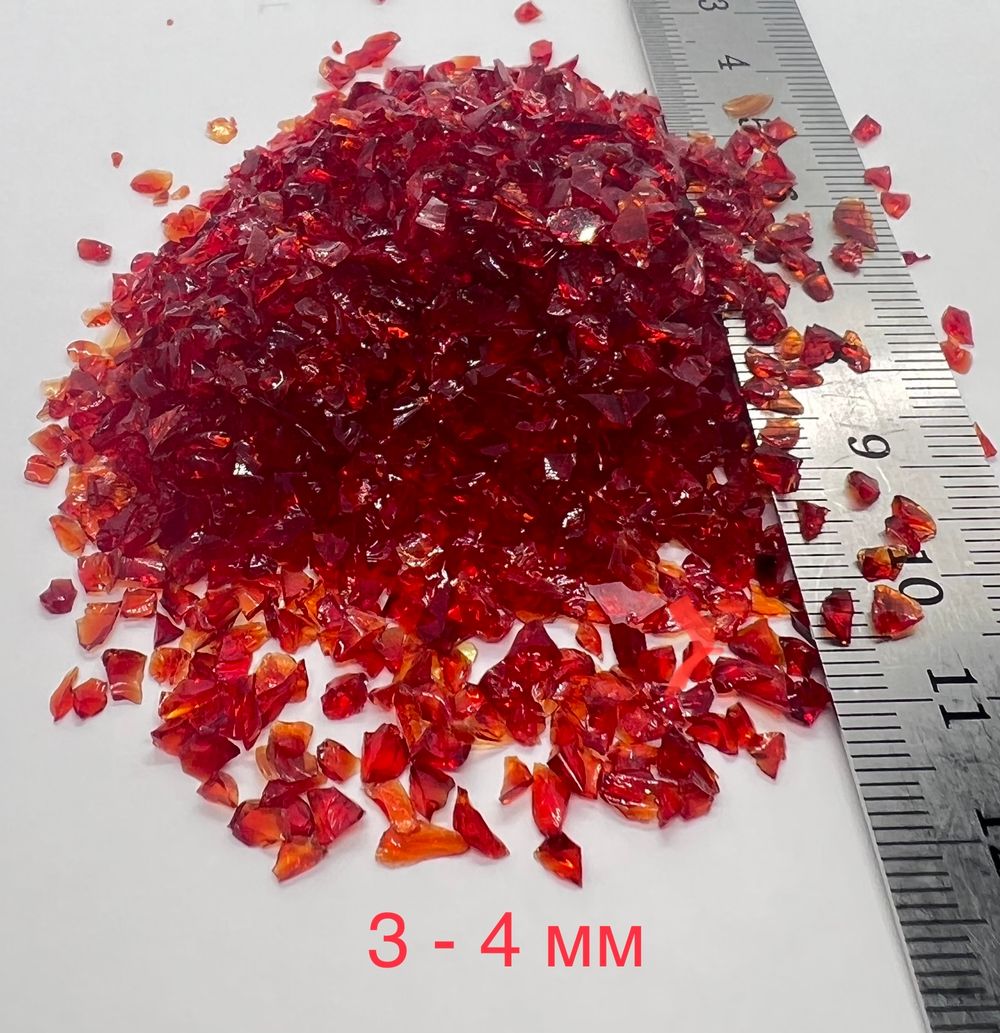Стеклянная крошка Рубиновая фракция № 3