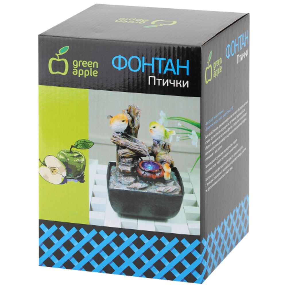 GAFN01-031 GREEN APPLE настольный фонтан с подсветкой Птички | GREEN APPLE