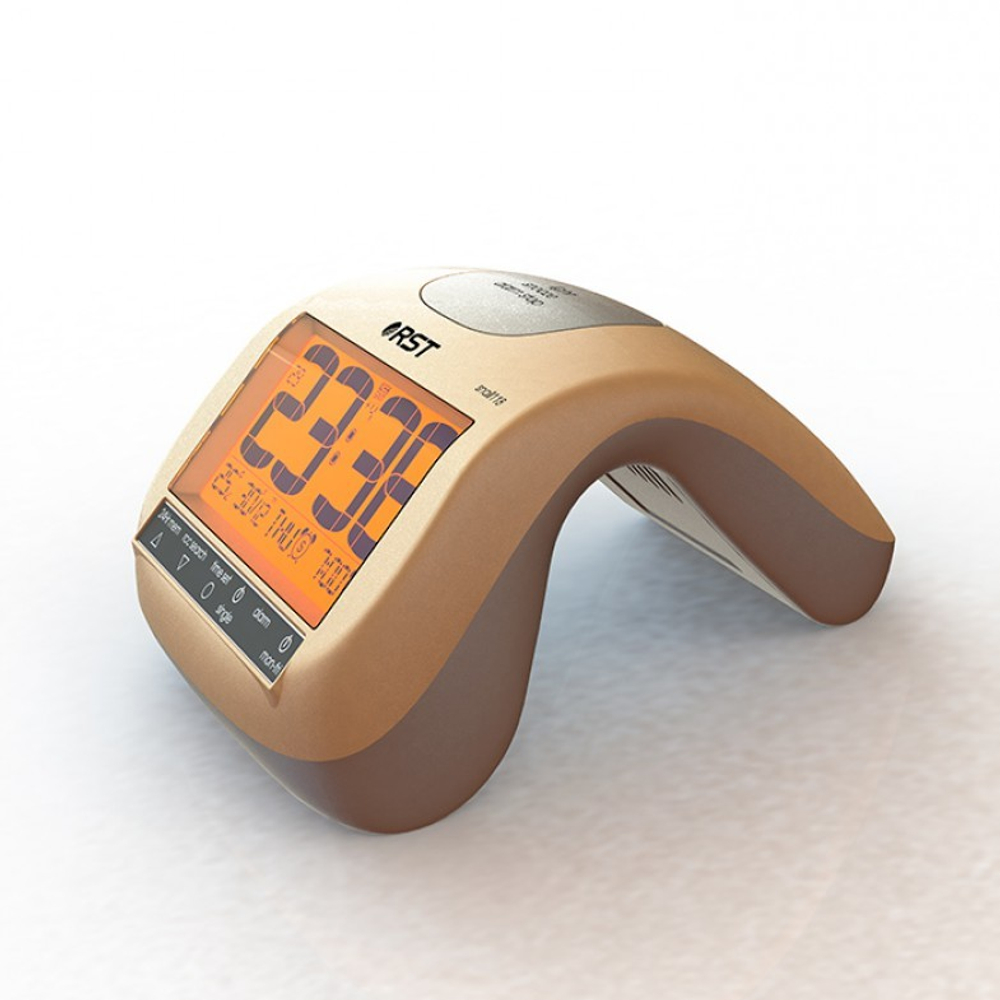 Часы будильник RST радиоконтролируемые Snail 118 Золото