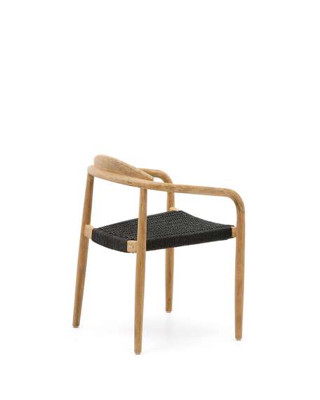 Стул Glynis массив эвкалипта с черным сиденьем