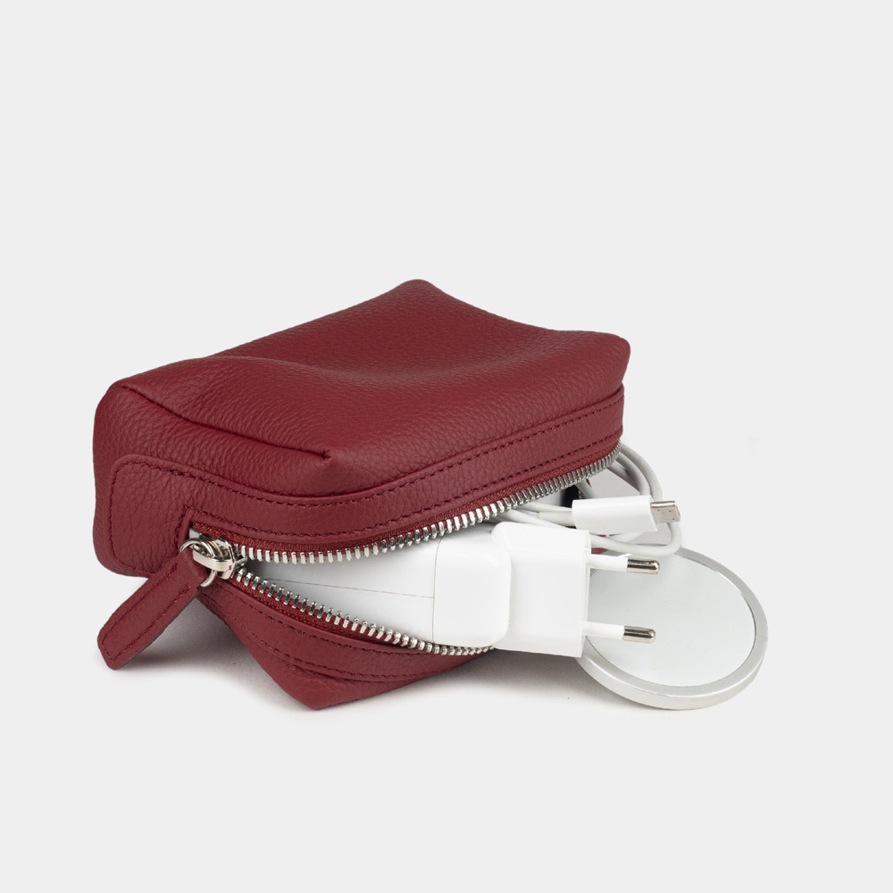 Несессер Mignon из кожи теленка вишневого цвета