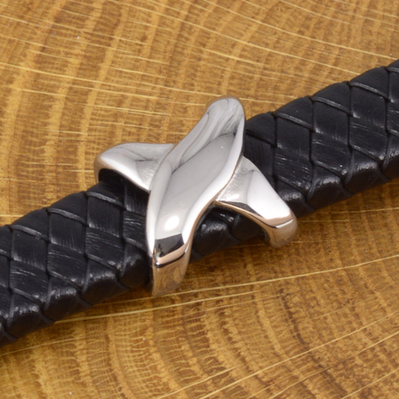 Бусина для кожаного шнура ПЕРЕПЛЁТ, нержавеющая сталь