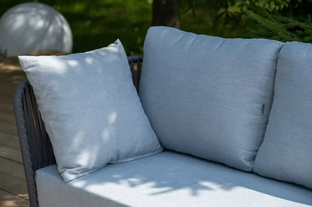 "Багамы" лаунж-зона 5-местная плетеная из роупа (веревки), каркас алюминиевый темно-серый, роуп серый