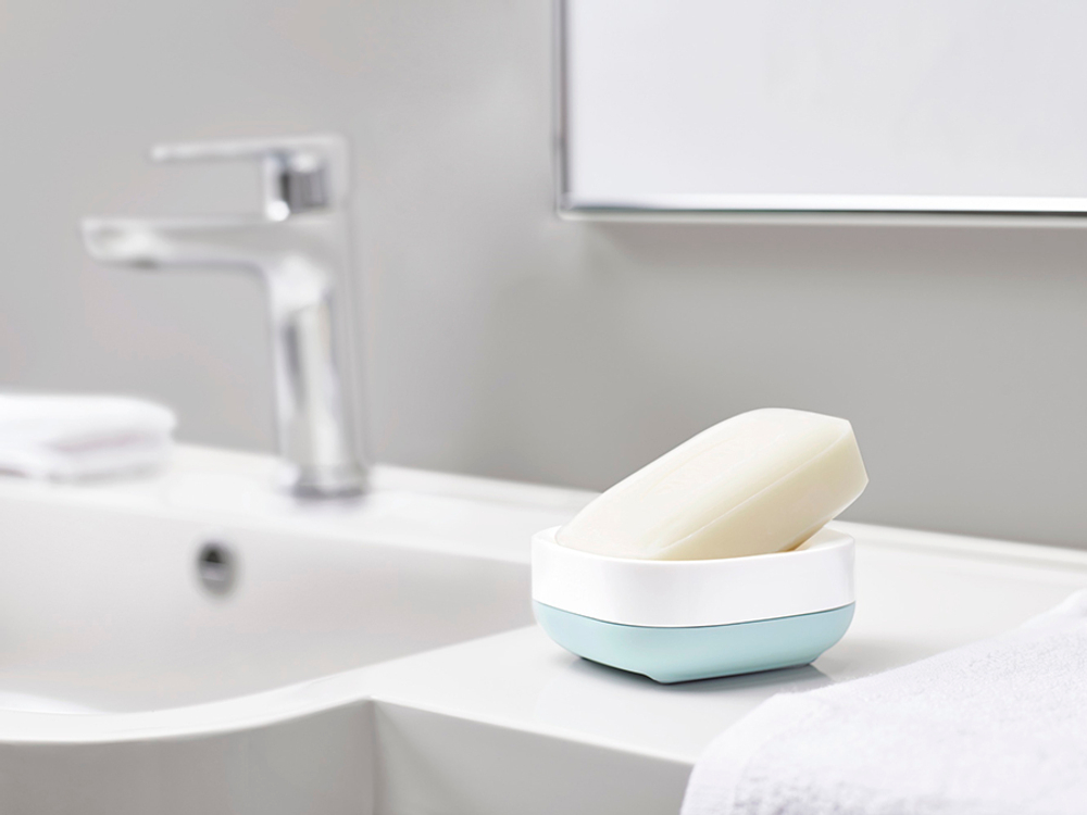 Мыльница slim™, бело-голубая