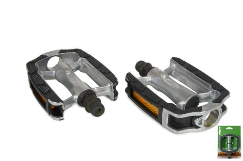 Педали Wellgo CITY алюминиевые, 105x80х27мм, резьба 9/16", полимерные подшипники, серебристые