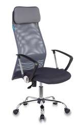 Кресло руководителя Бюрократ KB-6N темно-серый TW-04 TW-12 сетка/ткань с подголов. крестов. металл х