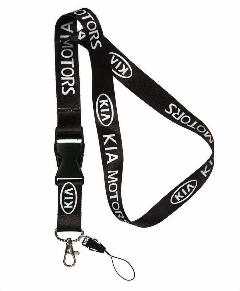 KIA / Брелок-лента на шею (для ключей, бейджа) тканевый с логотипом и карабином