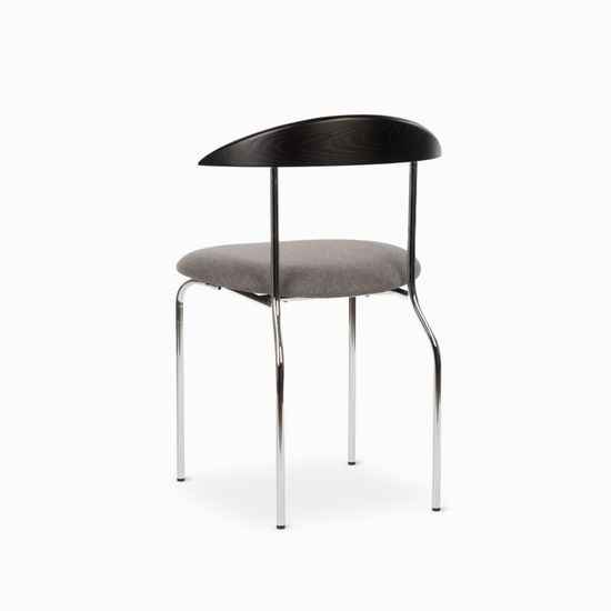 Обеденный стул Dina металлический каркас, сиденье серая ткань, спинка из дерева