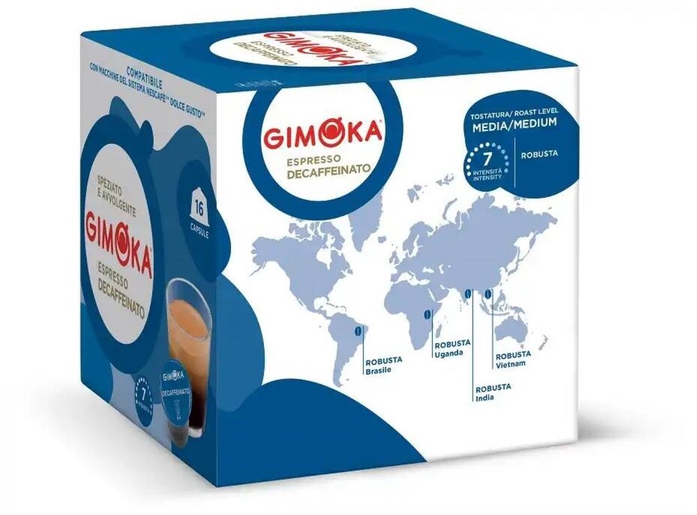 Кофе в капсулах Dolce Gusto Gimoka Decafаeinato 16 шт, 6 шт