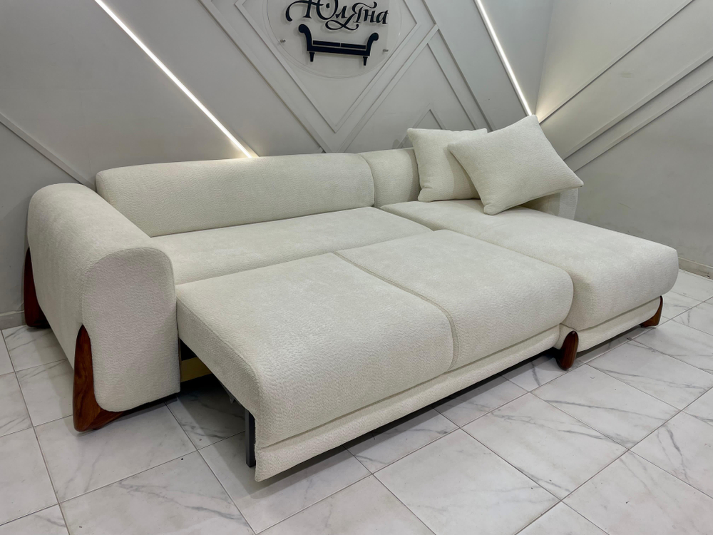 Диван MOSS с оттоманкой белый