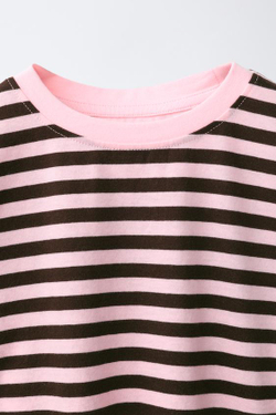 ZARA ФУТБОЛКА В ПОЛОСКУ, РОЗОВЫЙ