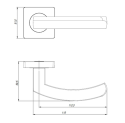 Ручка раздельная K.JK51.SIGMA (SIGMA JK) SN/CP-3 матовый никель/хром 105мм