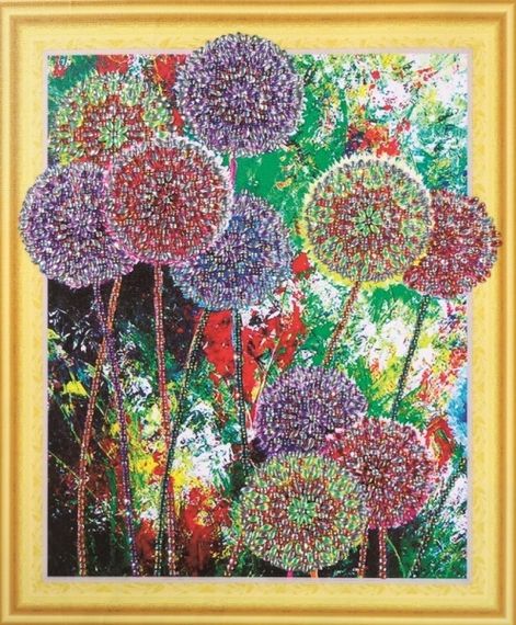 Радуга цветов- алмазная картина с фигурными стразами, FKU013