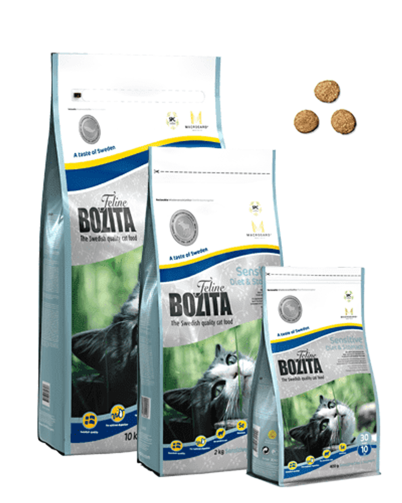 Bozita Funktion Sensitive Diet&amp;Stomach сухой корм для кошек с чувствительным пищевариением 400г