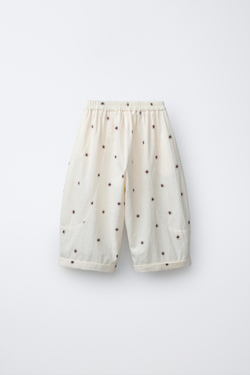ZARA БРЮКИ BAGGY С УЗОРОМ SOLES, ЭКРЮ
