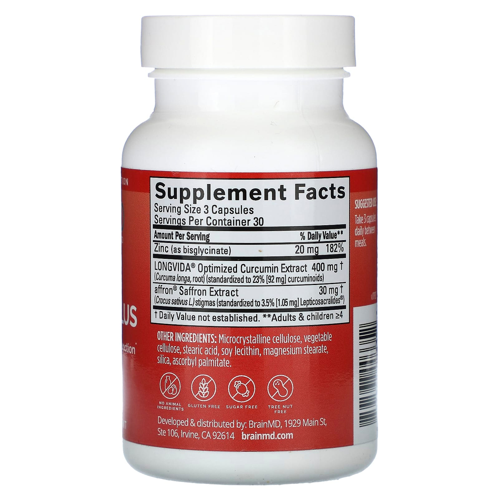 BrainMD, Happy Saffron Plus, 90 веганских капсул