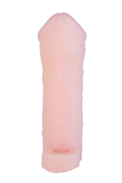 Реалистичная насадка с кольцом для мошонки Penis Extension With a Locking Ring #2 Medium +3,3 см. (Цвет: телесный)