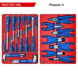 МАСТАК (5-00256) Набор инструментов "МАСТЕР 256" для тележки, 11 ложементов, 256 предметов