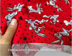 Кулирка ХБ кролики на красном