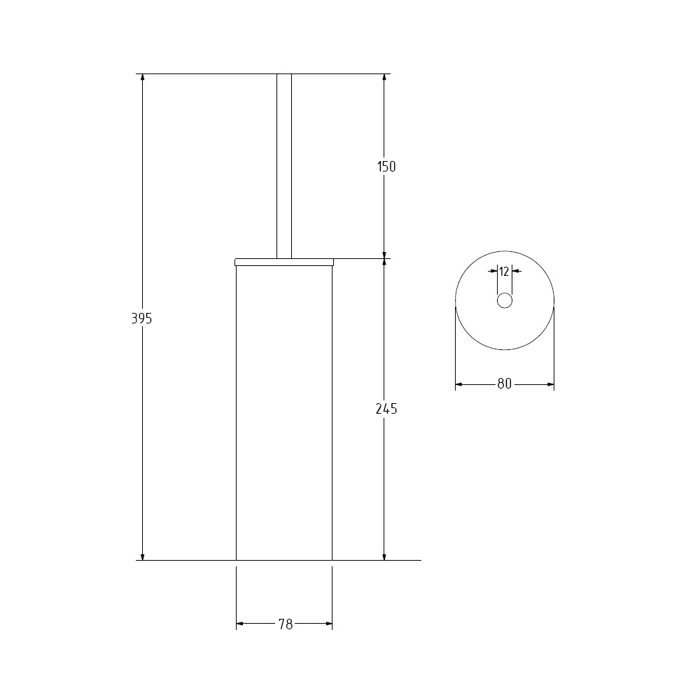 Ёрш для туалета MILLY, хром, LUX-MIL-OT15E10-CR