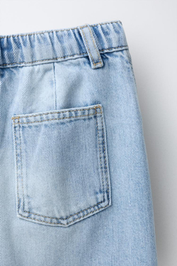 ZARA ДЖИНСЫ BARREL, ГОЛУБОЙ