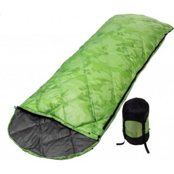 Спальный мешок пуховый PREMIER 210х72см (t-5C) зеленый (PR-SB-210x72-G)
