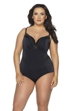 Совместный купальник с лентами из люрекса (Размер: 100D) (Цвет: черный)