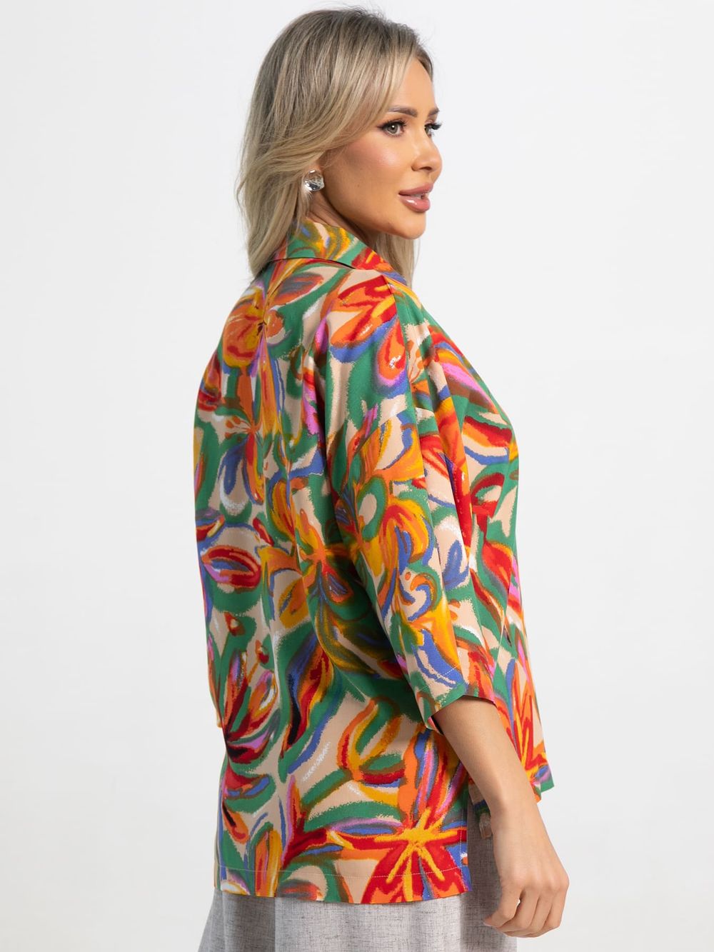 Блуза Ветерок (бежевая/цветы) Б15928-16М LT Collection