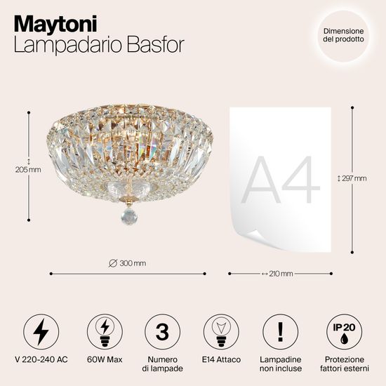 Люстра Maytoni DIA100-CL-03-G