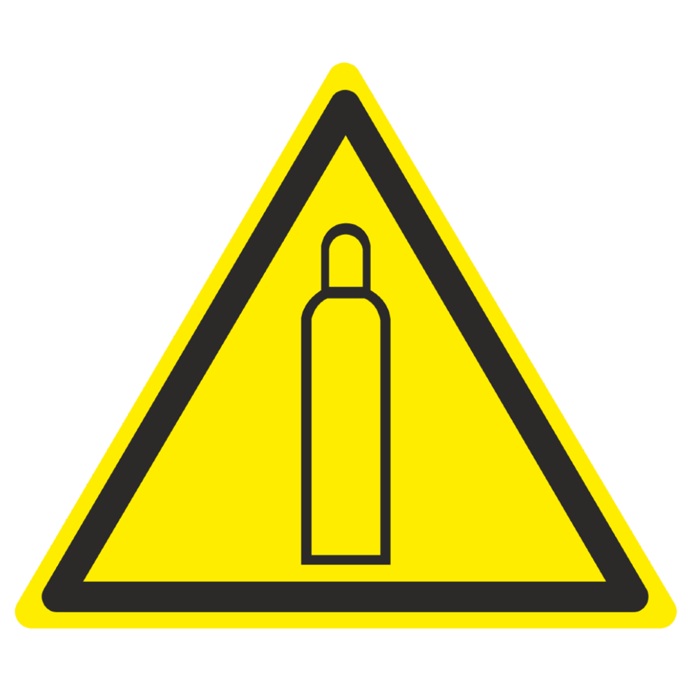 Знак W 19 &quot;Газовый баллон&quot; 150х150х150 мм, пластик ГОСТ Р 12,4,026-2001 EKF