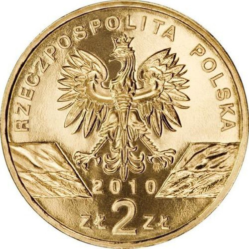 2 злотых Летучая мышь - малый подковонос (животный мир) 2010 год, Польша. UNC