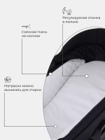 Коляска детская MOWBaby "ZOOM"PU (2в1) RA086 Silver Black