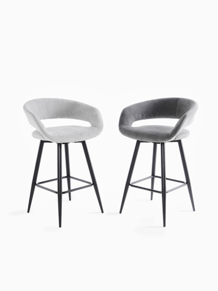 Стул полубарный МАМАДОМА Барни Р 700, Черный/Grey Lux b22