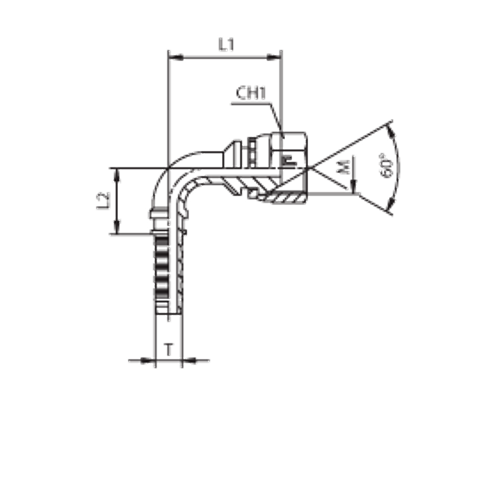 Фитинг DN 10 DKM (Г) 22x1.5 (90)