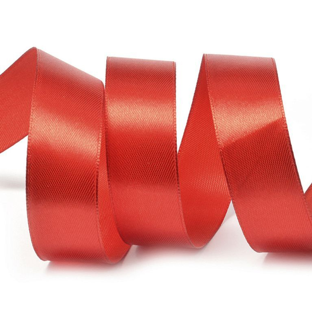 Лента атласная 25 мм (23 метра, цвет №26 Красный)