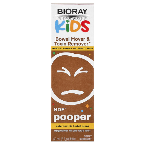 Bioray, Kids, NDF® Pooper, добавка для очищения кишечника, манго, 59 мл (2 жидк. унции)