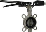 Water butterfly valve Elephant 316L-316L-PTFE body material - stainless steel AISI 316L, disk material - stainless steel AISI 316L, seal - PTFE with handle, with two LS-103 250V limit switches and a bracket for mounting the limit switches