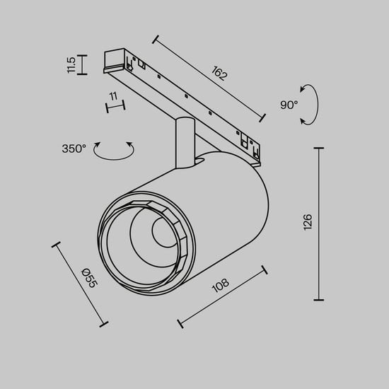 Трековый светильник Technical TR244-4-12WTW-DD2-B
