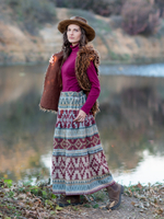 Длинная шерстяная юбка с орнаментом