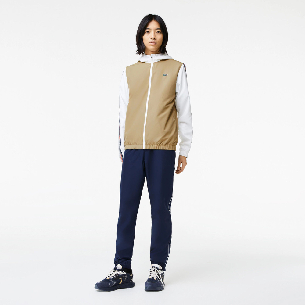 Мужские теннисные Костюмы Lacoste Tracksuit Men - Beige, White