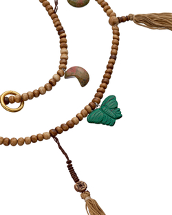 Брелок на сумку, натуральные камни и подвески